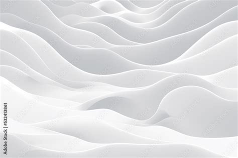 Abstract white wave background. Minimal white graphic wallpaper. 2D ...