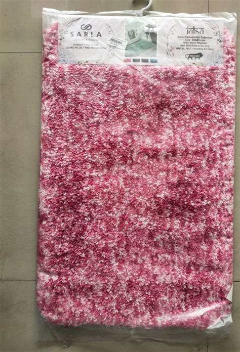 Sarla Plain Micro Polyester Bath Mat For Bathroom Mat Size 80x50cm