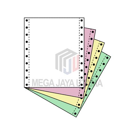 Kertas Komputer 4ply Continuous Form Rangkap 4 Paperline 9 5x11inch 500 Lembar K4 Mega Jaya Utama