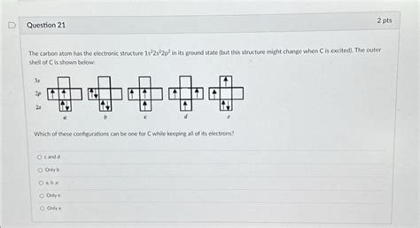 Solved The carbon atom has the electronic structure | Chegg.com 