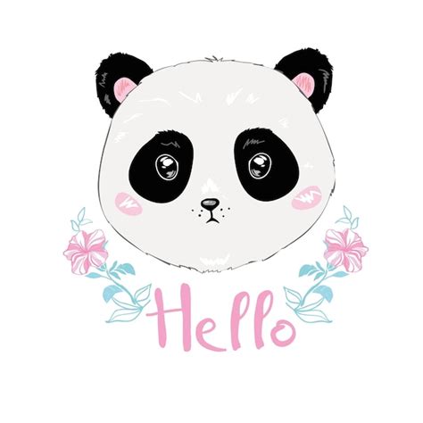 Vecteur D illustration De Panda Tête De Panda Mignon Isolé Sur Fond