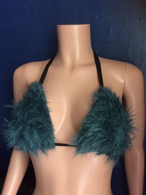 Faux Fur Bikini Top Etsy