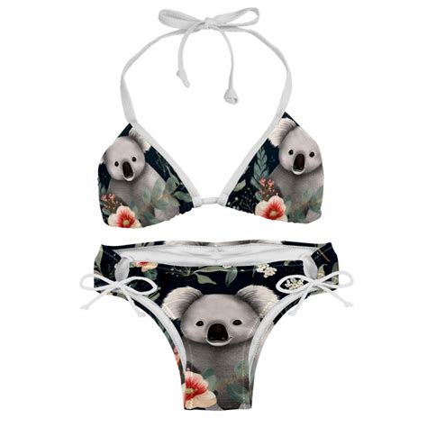 Koala Swim Wear Bikini Set With Detachable Sponge Adjustable Strap