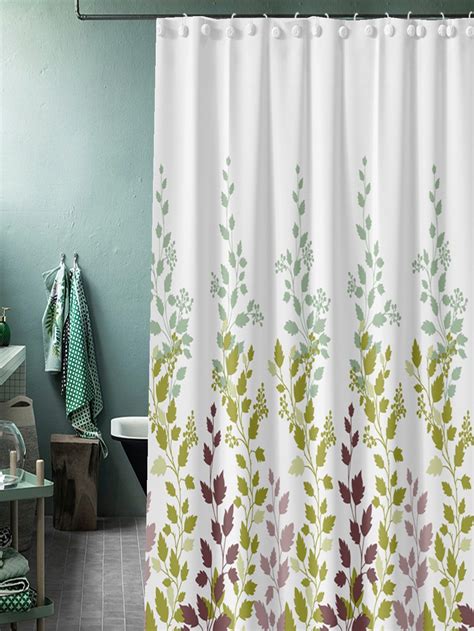 Fabric Shower Curtain Tropical Green Leaves Bathroom Curtain Etsy Artofit