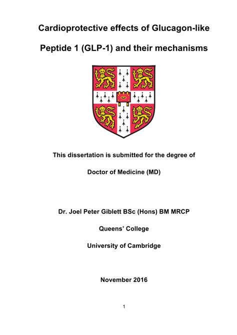 PDF Cardioprotective Effects Of Glucagon Like Peptide 1 GLP 1 And