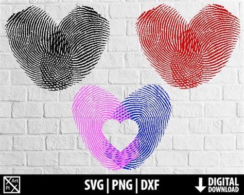 Drawing Illustration Art Collectibles Heart Fingerprint Svg Heart