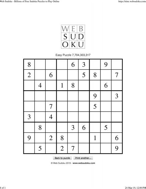 Web Sudoku Printable