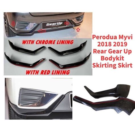 Perodua Myvi 2018 2019 Rear Gear Up Bodykit Skirting Perodua Myvi