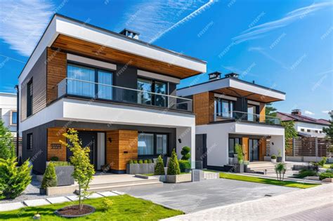 Premium Photo Modern Twin House With Beautiful Exterior Design For