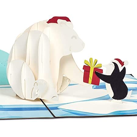 papercrush Pop Up Karte Weihnachten Teddybär Süße 3D Weihnachtskarte