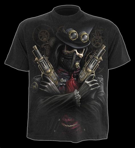 T Shirt Skelett Steampunk Bandit T Shirts Spiral Gothic