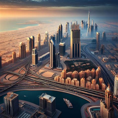 Paisagem Da Cidade De Dubai Foto Premium