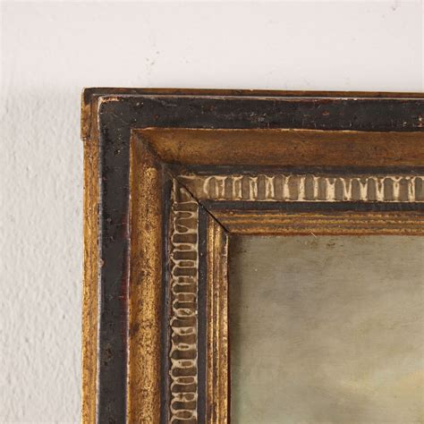 Dipinto Antico Paesaggio 700 Pittura Olio Su Tela Quadro Con Cornice