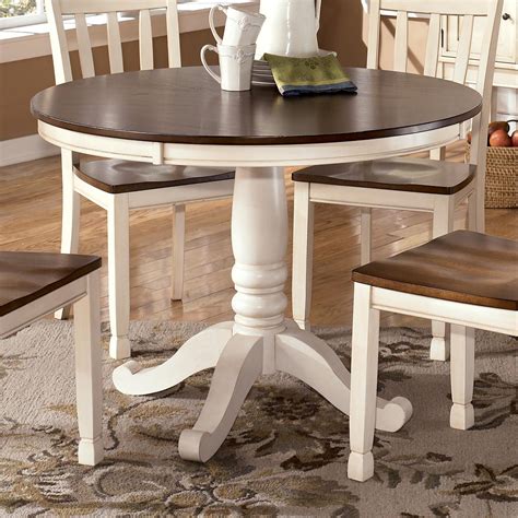 Signature Design by Ashley Whitesburg Two-Tone Round Table with ...