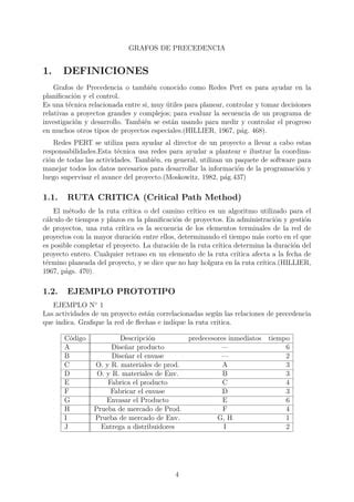 Grafos De Precedencia Redes Pert PDF