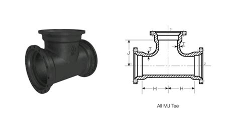 Cement Lining Swivel Hydrant Tee Ductile Iron Material AWWA C153 Standard