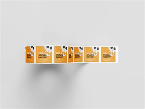 Free Square Sticker Roll Mockup Mockups Design