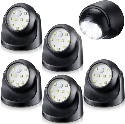 Reginary 6 Pieces Battery Powered Motion Sensor Lights 9 Led Motion