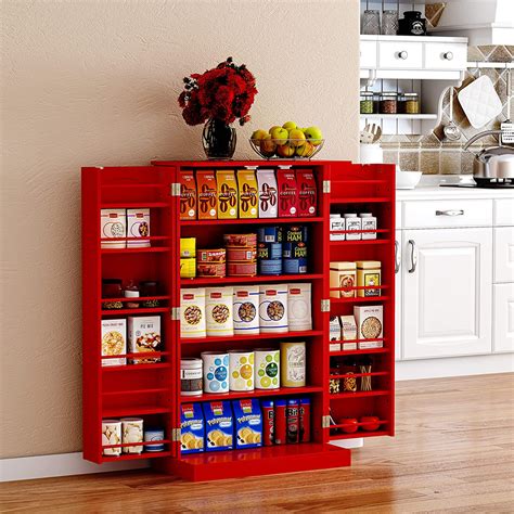 Kitchen Pantry Storage Cabinet With Doors And Adjustable Shelves 41