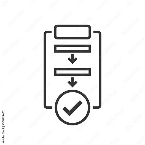 Procedure List Icon In Flat Style Document Project Vector Illustration