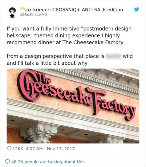 The Cheesecake Factory Sign Is Posted On An Instagramtion Tweet For