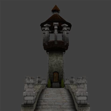 medieval bridge tower 3d model