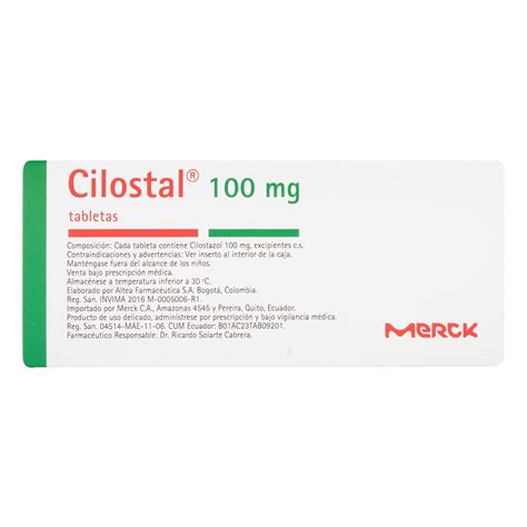 Cilostal 100 Mg Tabletas Cja X 30 Und Droguerias Patria