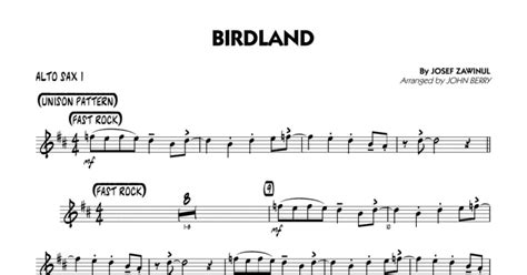 Birdland Arr John Berry Alto Sax 1 Jazz Ensemble Sheet Music