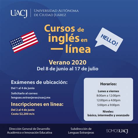 Invitan a Cursos de inglés en línea verano 2020 COMUNICACIÓN