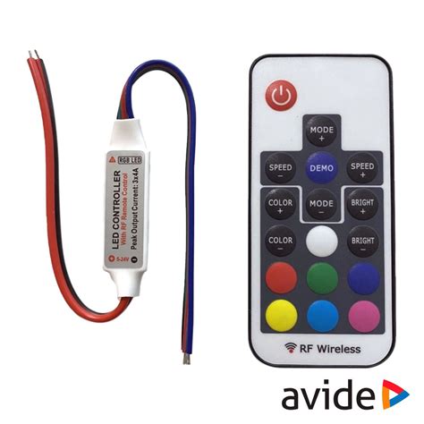 Controlador P Fita Leds Rgb V C Comando Avide Ledistronica Lda