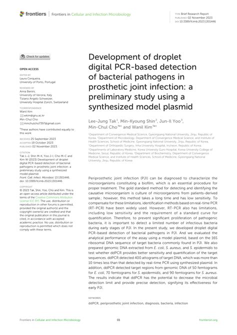 Pdf Development Of Droplet Digital Pcr Based Detection Of Bacterial