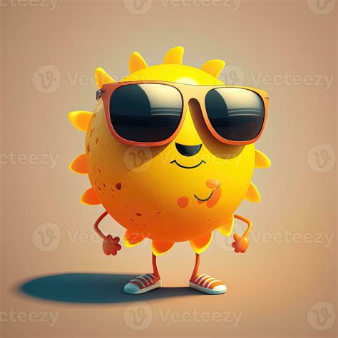 Collection Of Happy Smiling Joyful Cartoon Style Sun Characters For Summer Vacation Design