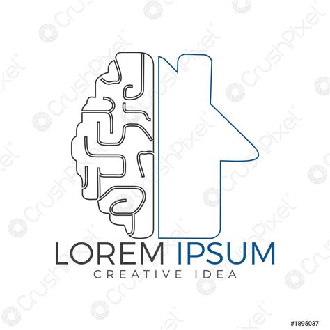 Diseño del logo del cerebro y el icono de vector de stock 1895037