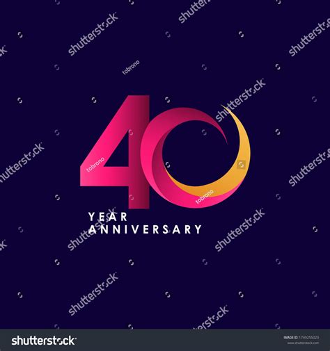 40 Years Anniversary Celebration Vector Template Stock Vector Royalty Free 1749255023