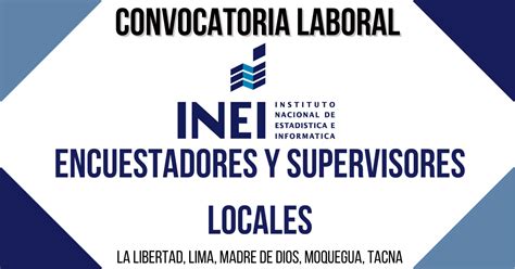 Convocatoria INEI Ofrece 100 Plazas Para Encuestadores En La Zona De Cusco