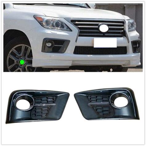 2PCS Front Bumper Fog Light Cover Grille Bezel Trim For Lexus LX570