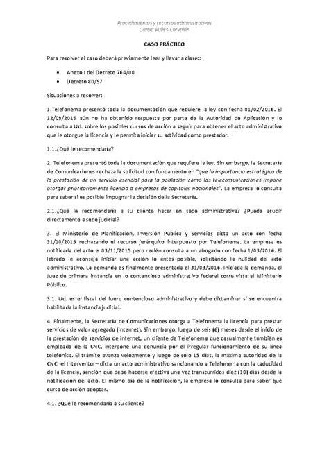 Caso PrÁ Ctico 1 Procedimientos Y Recursos Procedimientos Y Recursos