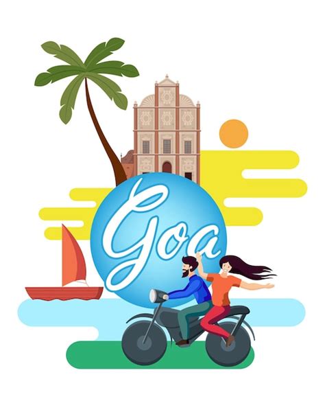 Premium Vector | Goa tourism collage design vector