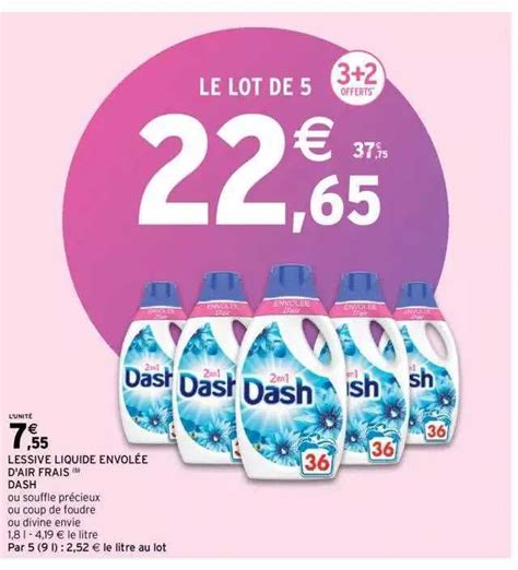 Promo Lessive Liquide Envolée D air Frais Dash chez Intermarché