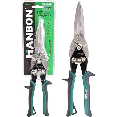 Homdum 12inch Aviation Snip Long Straight Cut Tin Cutter Anti Slip