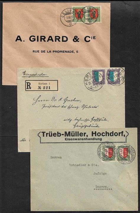 1921 23 Briefe Juventute Wappen Paare Kaufen Auf Ricardo