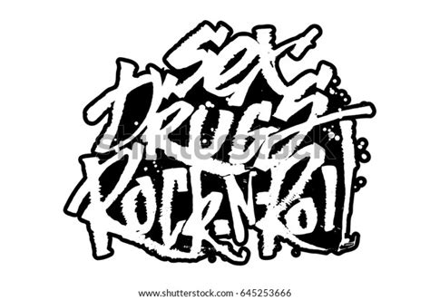 Sex Drugs Rocknroll Modern Calligraphy Hand Stock Vector Royalty Free