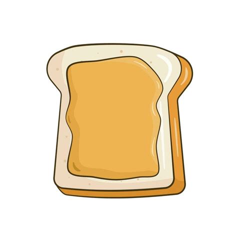 Slice Of Bread With Peanut Butter Vector Art At Vecteezy