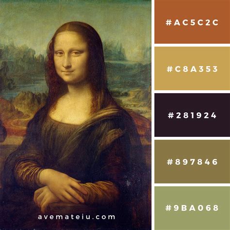 Mona Lisa By Leonardo Da Vinci Color Palette Ave Mateiu Color