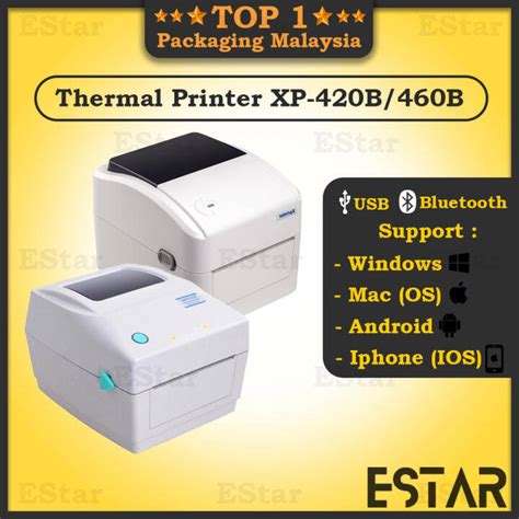 Thermal Printer A6 Thermal Sticker Bluetooth Usb Xprinter 460b 420b Air Waybill Printer Barcode