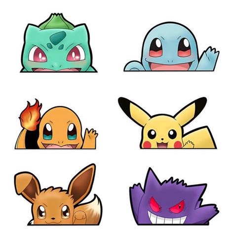 6 Stickers Pokémon Livraison Gratuite