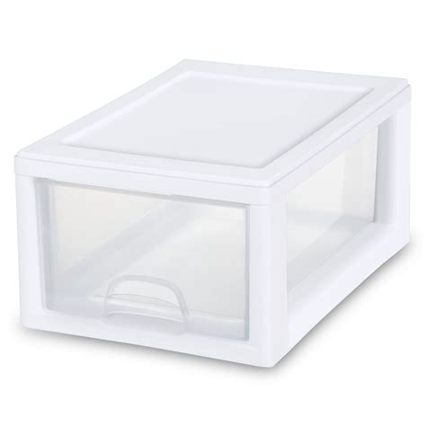 Sterilite 15 Gallon Stacking Plastic Drawer Chest White