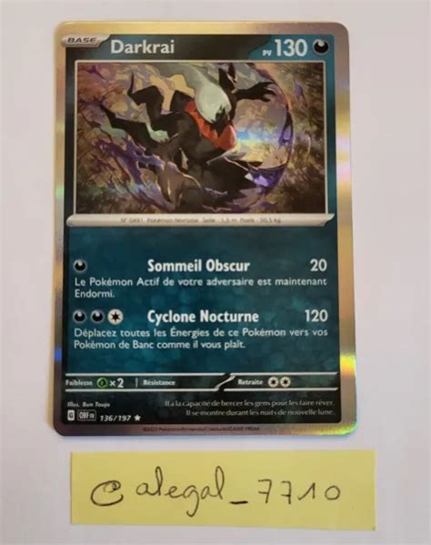 CARTE POKÉMON DARKRAI 136 197 reverse EV03 Flammes Obsidiennes FR neuve