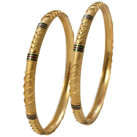 Hira Panna 22k Exclusive Gold Traditional Bangle Hira Panna Jewellers