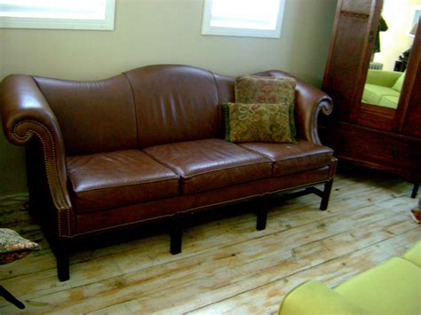 Vintage Camel-back Leather sofa by Schafer Bros – Haute Juice